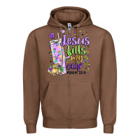Chestnut mardi gras jesus fills my cup Zipper Hoodie - MaliasSmallBusiness