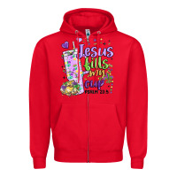 Red mardi gras jesus fills my cup Zipper Hoodie - MaliasSmallBusiness