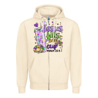 Sandshell mardi gras jesus fills my cup Zipper Hoodie - MaliasSmallBusiness