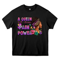 Black A queen will always turn pain into power Heavy Core Tee - RanaPortraitStore