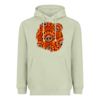 Matcha Thanksgiving Turkey With Tartan Patch Heavyweight Hoodie - BundleAndBundleShop