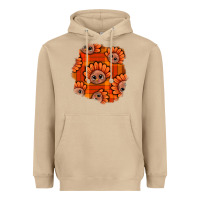 Mushroom Thanksgiving Turkey With Tartan Patch Heavyweight Hoodie - BundleAndBundleShop