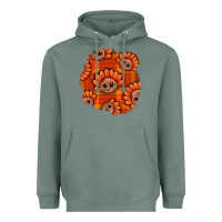 Sage Thanksgiving Turkey With Tartan Patch Heavyweight Hoodie - BundleAndBundleShop