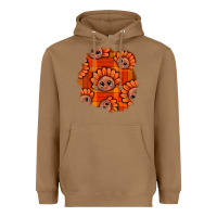 Toasted Coconut Thanksgiving Turkey With Tartan Patch Heavyweight Hoodie - BundleAndBundleShop