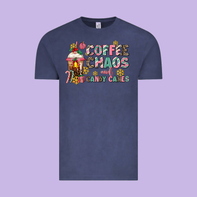 Coffee Chaos And Candy Canes Vintage Tee Designed By Adodesignshop