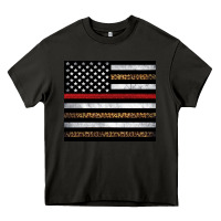 Asphalt thin red line American flag leopard Heavy Core Tee - Artiststas