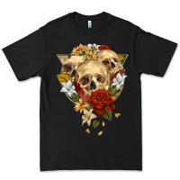 Black Triangle Flower Skeletons Premium Tee - RanaPortraitStore