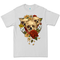Dove Grey Triangle Flower Skeletons Premium Tee - RanaPortraitStore