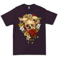 Plum Triangle Flower Skeletons Premium Tee - RanaPortraitStore