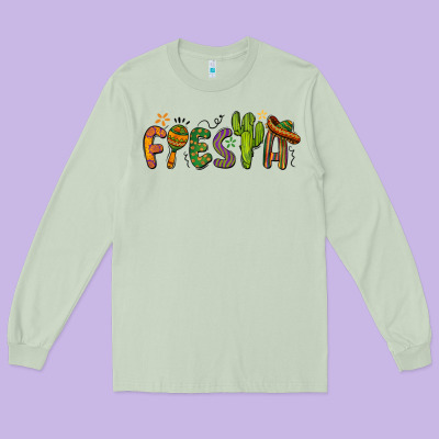 Fiesta Cinco De Mayo Long Sleeve Tee Designed By Barkaloodesign