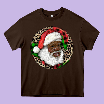 Heavy Core Tee Afro Santa Christmas