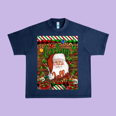 Christmas Feeling Jolly Santa Urban Heavy Tee Designed By Artiststas
