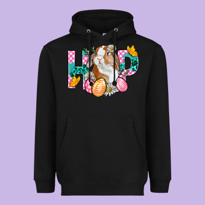 Hop Bunny Easter Heavyweight Hoodie Designed By Bundleandbundleshop