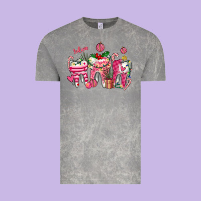 Pink Christmas Teeth Vintage Tee Designed By Adodesignshop