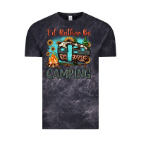 Cloud Black i'd rather be camping Vintage Tee - JahusDesignShop