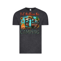 Vintage Black i'd rather be camping Vintage Tee - JahusDesignShop