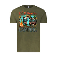 Vintage Olive i'd rather be camping Vintage Tee - JahusDesignShop