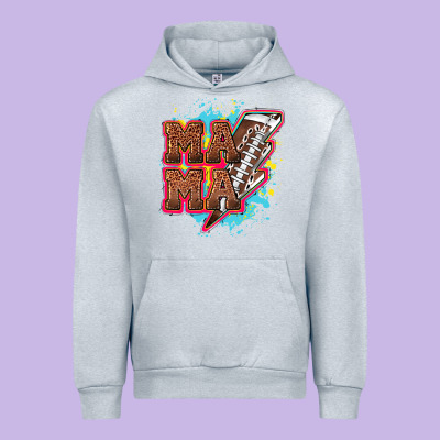 Mama Football Lightning Bolt Urban Hoodie Designed By Howdyjamesfarm