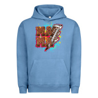 Pigment Pebble Blue Mama Football lightning bolt Urban Hoodie - HowdyJamesFarm