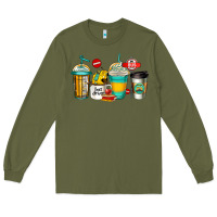 Army Green school bus driver coffee cups Long Sleeve Tee - Jasminsmagicworld