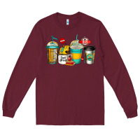Burgundy school bus driver coffee cups Long Sleeve Tee - Jasminsmagicworld