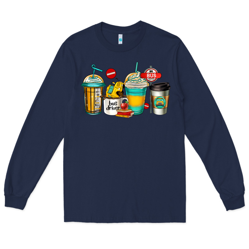 School Bus Driver Coffee Cups Long Sleeve Tee by Jasminsmagicworld | Teevron