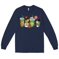 Navy school bus driver coffee cups Long Sleeve Tee - Jasminsmagicworld