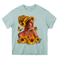 Arona Afro American woman sunflowers Heavy Core Tee - RanaPortraitStore