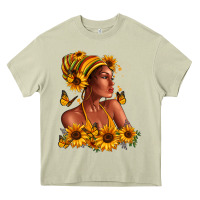 Mossy Afro American woman sunflowers Heavy Core Tee - RanaPortraitStore