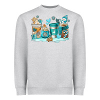Heather Grey winter coffe cups Heavyweight Sweatshirt - AdoDesignShop