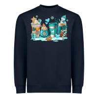 Navy winter coffe cups Heavyweight Sweatshirt - AdoDesignShop