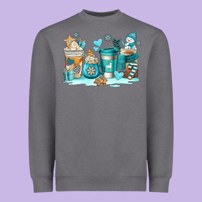 Winter Coffe Cups Heavyweight Sweatshirt Designed By Adodesignshop