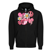 Black retro valentines day Zipper Hoodie - MaliasSmallBusiness