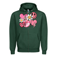 Retro Valentines Day Zipper Hoodie | Teevron