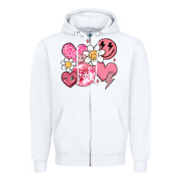 White retro valentines day Zipper Hoodie - MaliasSmallBusiness