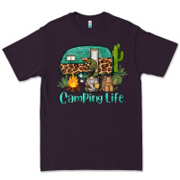 Plum camping life caravan and gnome Premium Tee - BarkalooDesign