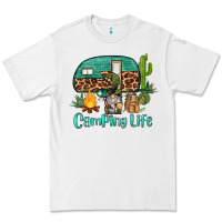 White camping life caravan and gnome Premium Tee - BarkalooDesign