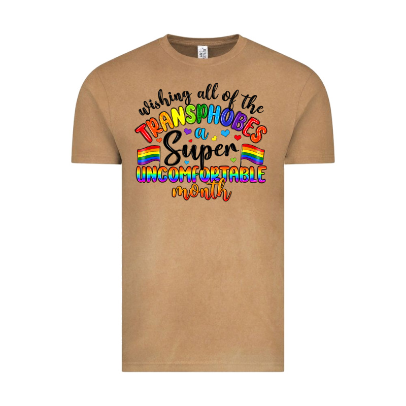 Wishing All Of The Transphobes Uncomfortable Month Vintage Tee by Artiststas | Teevron