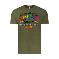 Vintage Olive wishing all of the transphobes uncomfortable month Vintage Tee - Artiststas