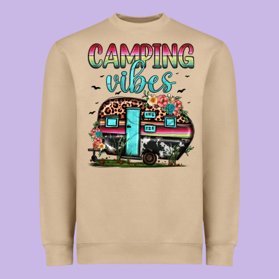 Camping Vibes Heavyweight Sweatshirt Designed By Jahusdesignshop