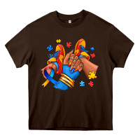 Chocolate Brown Autism afro girl sneakers Heavy Core Tee - RanaPortraitStore