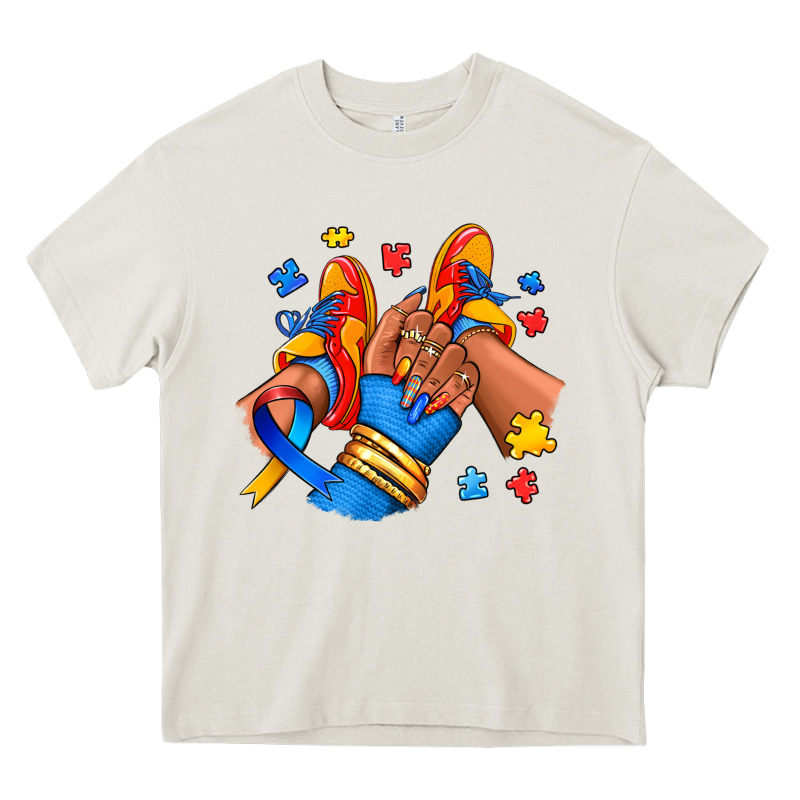 Autism Afro Girl Sneakers Heavy Core Tee by RanaPortraitStore | Teevron