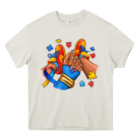 Cream Autism afro girl sneakers Heavy Core Tee - RanaPortraitStore