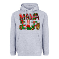 Heather Grey Christmas Mama Elf Heavyweight Hoodie - BundleAndBundleShop