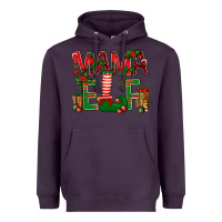 Plum Christmas Mama Elf Heavyweight Hoodie - BundleAndBundleShop