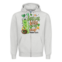 Dove Grey st. patricks day jesus fills my cup Zipper Hoodie - MaliasSmallBusiness