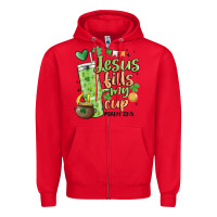 Red st. patricks day jesus fills my cup Zipper Hoodie - MaliasSmallBusiness