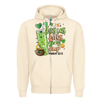 Sandshell st. patricks day jesus fills my cup Zipper Hoodie - MaliasSmallBusiness