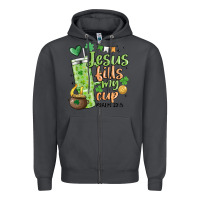 Smoke st. patricks day jesus fills my cup Zipper Hoodie - MaliasSmallBusiness