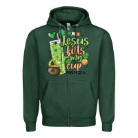 Sports Green st. patricks day jesus fills my cup Zipper Hoodie - MaliasSmallBusiness